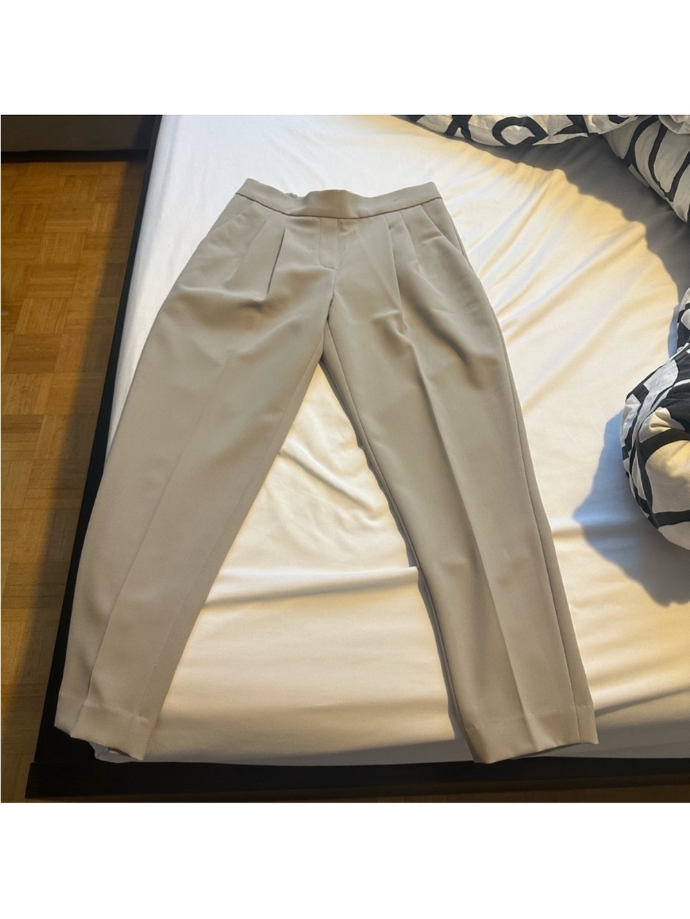 Babaton/ Aritzia tan Pleat-Front Dress Pants